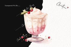 Watercolor Pink Eggnog Clipart | Christmas Clipart Product Image 2
