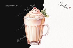 Watercolor Pink Eggnog Clipart | Christmas Clipart Product Image 2