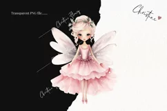 Watercolor Pink Fairies Clipart | Fairy Clipart Product Image 2