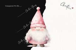 Watercolor Pink Gnomes Clipart | Christmas Clipart Product Image 2
