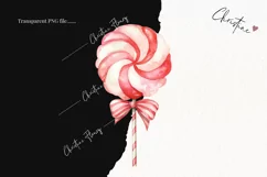 Watercolor Pink Festive Lollies Clipart | Christmas Clipart Product Image 2