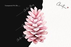 Watercolor Pink Pinecones Clipart | Christmas Clipart Product Image 2