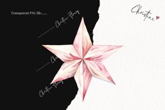 Watercolor Pink Stars Clipart | Christmas Clipart Product Image 2