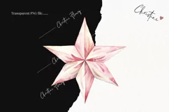 Watercolor Pink Stars Clipart | Christmas Clipart Product Image 2