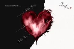 Watercolor Red Heart PNG | Valentine's Day Clipart Product Image 2
