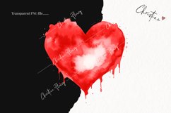 Watercolor Red Heart PNG | Valentine's Day Clipart Product Image 2