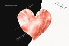 Watercolor Rose Gold Heart PNG | Valentine's Day Clipart Product Image 2