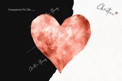 Watercolor Rose Gold Heart PNG | Valentine's Day Clipart Product Image 2