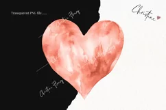 Watercolor Rose Gold Heart PNG | Valentine's Day Clipart Product Image 2