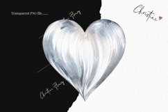 Watercolor Silver Heart PNG | Valentine&#039;s Day Clipart Product Image 2