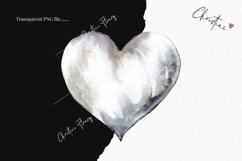 Watercolor Silver Heart PNG | Valentine&#039;s Day Clipart Product Image 2