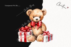 Watercolor Valentine Teddy Bears Clipart | Valentines Clipar Product Image 2