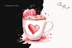 Watercolor Valentines Coffee PNG | Valentine&#039;s Day Clipart Product Image 2