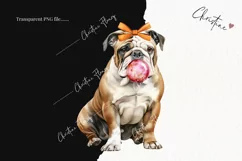 Watercolor English Bulldog | Fall Dog PNG Product Image 2