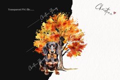 Watercolor Dachshund | Fall Dog PNG Product Image 2