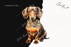 Watercolor Dachshund | Fall Dog PNG Product Image 2