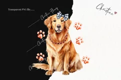 Watercolor Golden Retriever | Fall Dog PNG Product Image 2