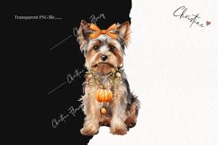 Watercolor Yorkie | Fall Dog PNG Product Image 2