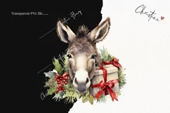 Vintage Festive Donkeys Clipart | Christmas Clipart Product Image 2