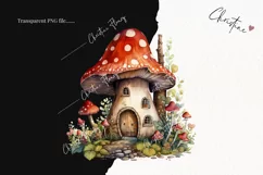 Watercolor Mushroom Houses Clipart | Forest Clipart Product Image 2