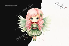 Pastel Watercolor Fairies Clipart | Christmas PNG Product Image 2