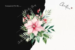 Pastel Watercolor Flowers Clipart | Christmas PNG Product Image 2
