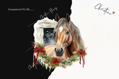 Vintage Festive Horses Clipart | Christmas PNG Product Image 2