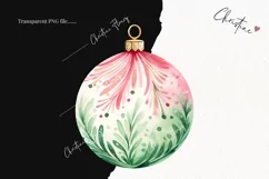 Pastel Watercolor Baubles Clipart | Christmas PNG Product Image 2