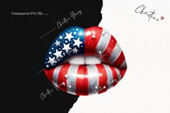 4th Of July Lips PNG | Patriotic PNG Product Image 2