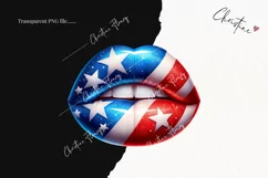 4th Of July Lips PNG | Patriotic PNG Product Image 2