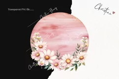 Pink Floral Round Sign PNG | Spring PNG Product Image 2