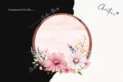 Pink Floral Round Sign PNG | Spring PNG Product Image 2