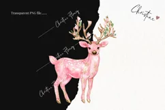 Pink Christmas Reindeer | Christmas PNG Product Image 2