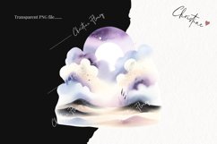 Watercolor Purple Scene PNG | Summer PNG Product Image 2