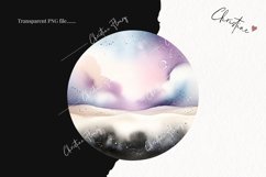 Watercolor Purple Scene PNG | Summer PNG Product Image 2