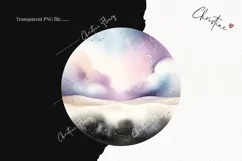 Watercolor Purple Scene PNG | Summer PNG Product Image 2