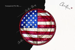 Round Stained Glass American Flag | Patriotic PNG Product Image 2