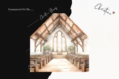 Watercolor Rustic Church PNG | Christian PNG Product Image 2