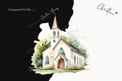 Watercolor Church PNG | Christian PNG Product Image 2