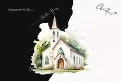 Watercolor Church PNG | Christian PNG Product Image 2