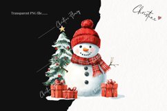 Watercolor Snowman with Gifts | Christmas PNG Product Image 2