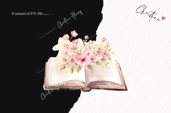 Watercolor Flower Books PNG | Reading PNG Product Image 2