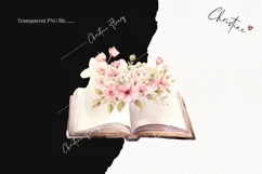Watercolor Flower Books PNG | Reading PNG Product Image 2