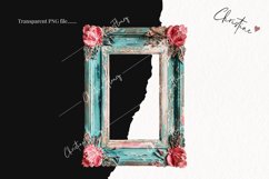 Teal Shabby Chic Frame Overlay | Cottage PNG Product Image 2
