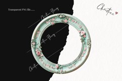 Teal Shabby Chic Frame Overlay | Cottage PNG Product Image 2