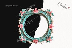 Teal Shabby Chic Frame Overlay | Cottage PNG Product Image 2