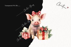 Vintage Festive Pigs Clipart | Christmas Clipart Product Image 2