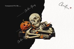 Vintage Halloween Skeleton Clipart | Halloween PNG Product Image 2