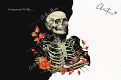 Vintage Halloween Skeleton Clipart | Halloween PNG Product Image 2