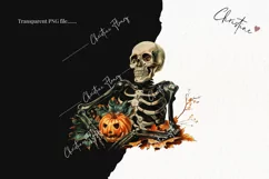 Vintage Halloween Skeleton Clipart | Halloween PNG Product Image 2